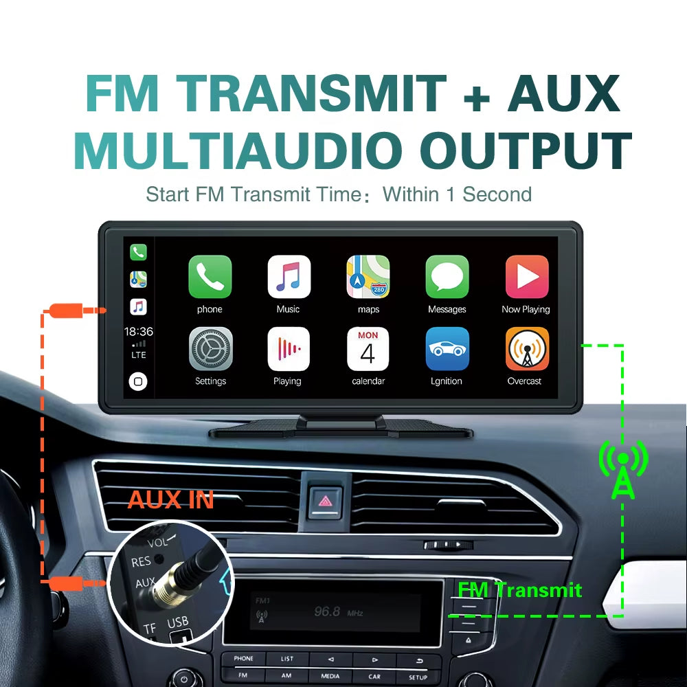Drive Smart: 10.26-Inch Wireless CarPlay & Android Auto Multimedia Video Player