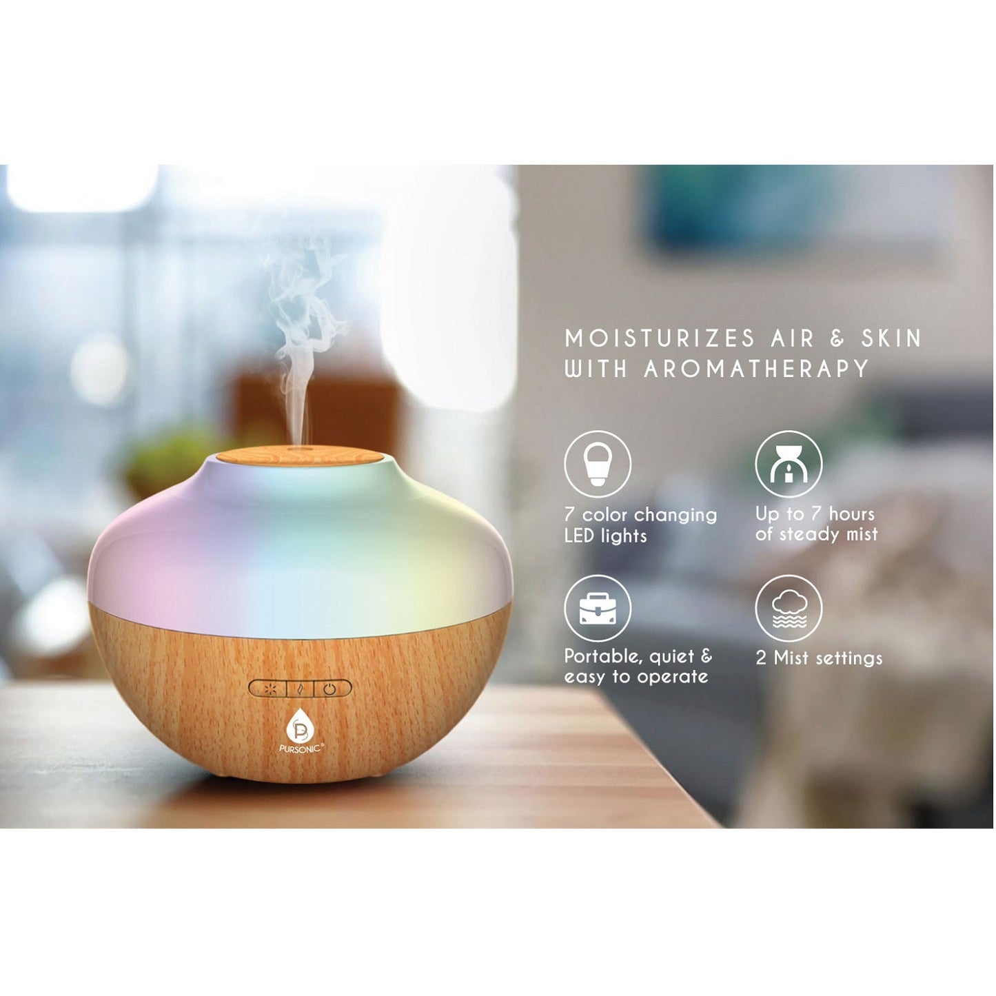Pursonic Ultimate Wellness Bundle: Air Purifier, Diffuser & Essential Oils Set-2