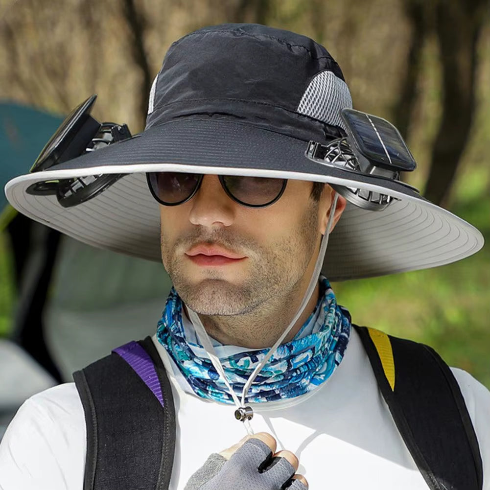 BreezeGuard™ Solar Fan Hat – Cool Comfort Under the Sun