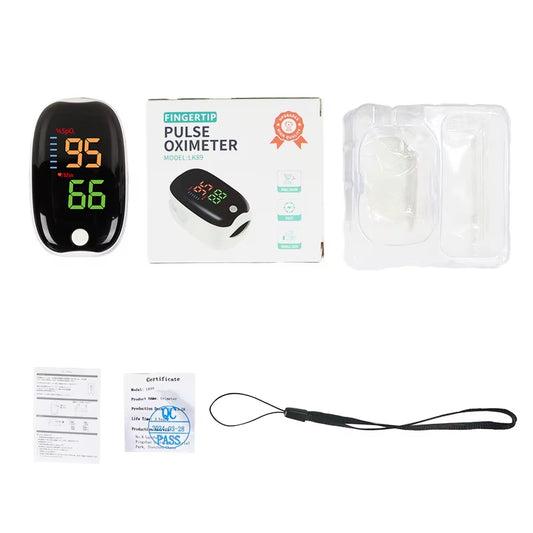 LK89 Finger Pulse Oximeter Medical Portable Blood Oxygen Oxymetre Heart Rate Saturation Meter OLED Oximetro De Dedo LED Display