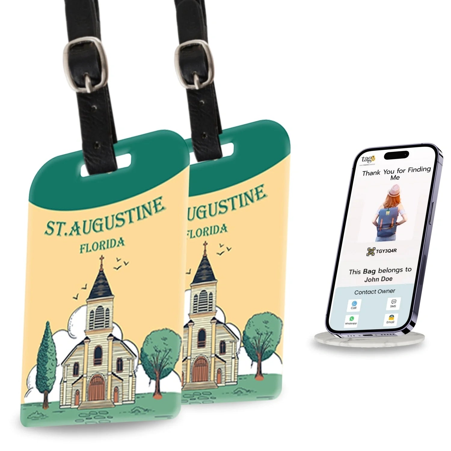 Smart Bag Security Tag - ST. Augustine FL [Pack 2]-0